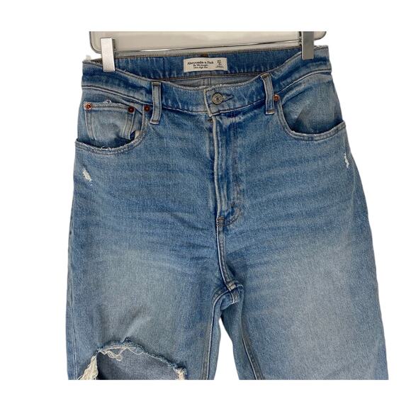 Abercrombie & Fitch Medium Wash The '90s Straight Ultra High Rise Jeans Size 4 - Picture 3 of 12